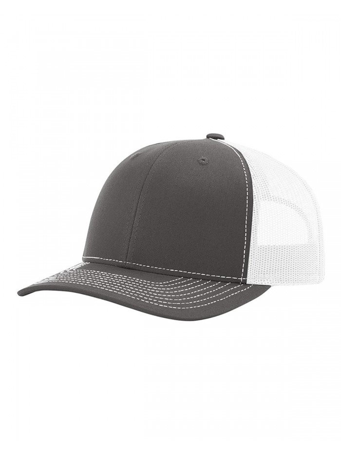 Richardson Twill Mesh Back Trucker Snapback Hat -- Charcoal/White - CF17AZXT6UK