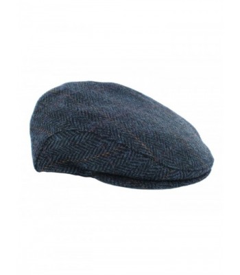 Mucros Irish Tweed Cap Navy Herringbone Made In Ireland - CO12OCKMXTJ