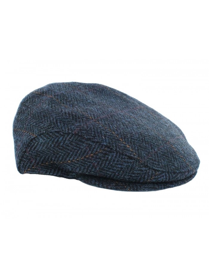 Mucros Irish Tweed Cap Navy Herringbone Made In Ireland - CO12OCKMXTJ