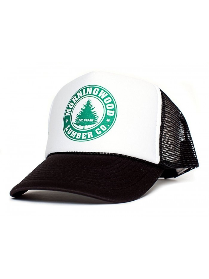 Morning Wood Lumber Co Established 7:45 AM Funny Unisex Adult One-Size Hat Cap Multi - White/Black - C6128VRWWKB