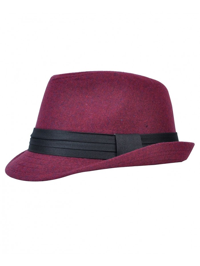 Men's All Season Fashion Wear Fedora Hat - Red - CT12BOAS7T1