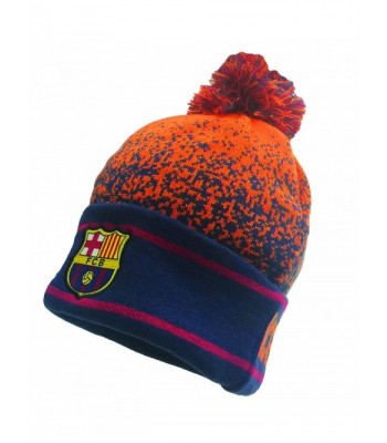Rhinox FC Barcelona Winter Hat Beanie- Official Barcelona Beanie Orange/Navy - C7186MYM8GS