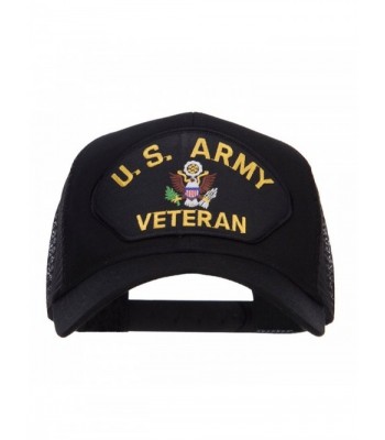 E4hats US Army Veteran Military Patched Mesh Cap - Black - CX124YMLDST