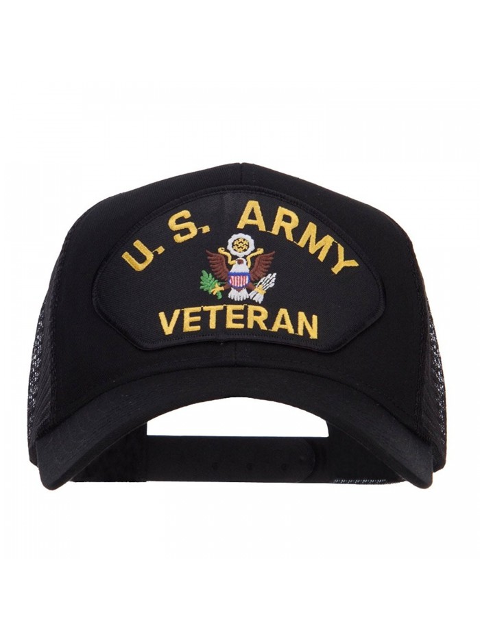 E4hats US Army Veteran Military Patched Mesh Cap - Black - CX124YMLDST