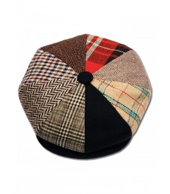 Mens Patchwork Wool Big Apple Duckbill Ivy Newsboy Irish Tweed Cap Hat - CH11PK06G5P