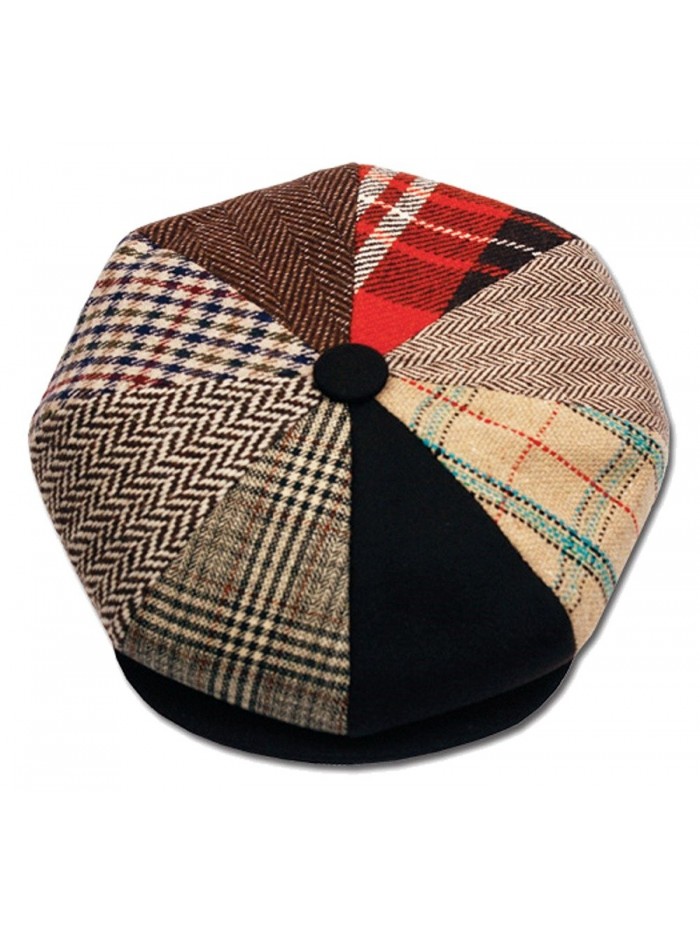 Mens Patchwork Wool Big Apple Duckbill Ivy Newsboy Irish Tweed Cap Hat - CH11PK06G5P