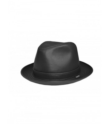 Emstate Cowhide Leather Fedora Made in USA - Black - CS11GL8VE2F