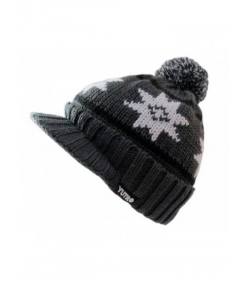 YUTRO Winter Wool Knitted Visor Ski Beanie Hat for Men/Women One Size - Gray - C511KDI67KN