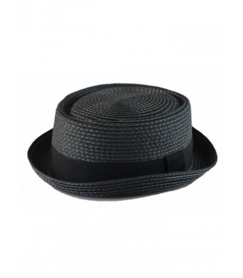 Mens Summer Fedora Cuban Style Upturn Short Brim Stiff & Thick S/M- L/XL 3Colors - Black - CV11Y1Q8IZ5