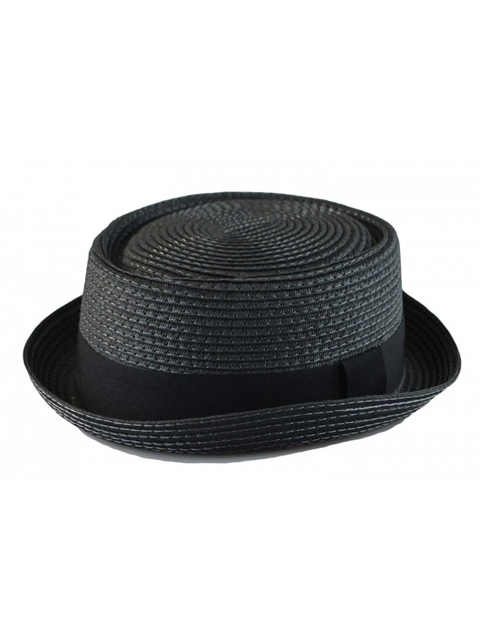 Mens Summer Fedora Cuban Style Upturn Short Brim Stiff & Thick S/M- L/XL 3Colors - Black - CV11Y1Q8IZ5