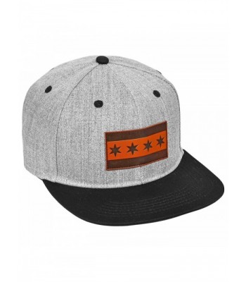 Native Wear Chicago Flag Hat- Leather Decal - Black - CB182KNMTI8