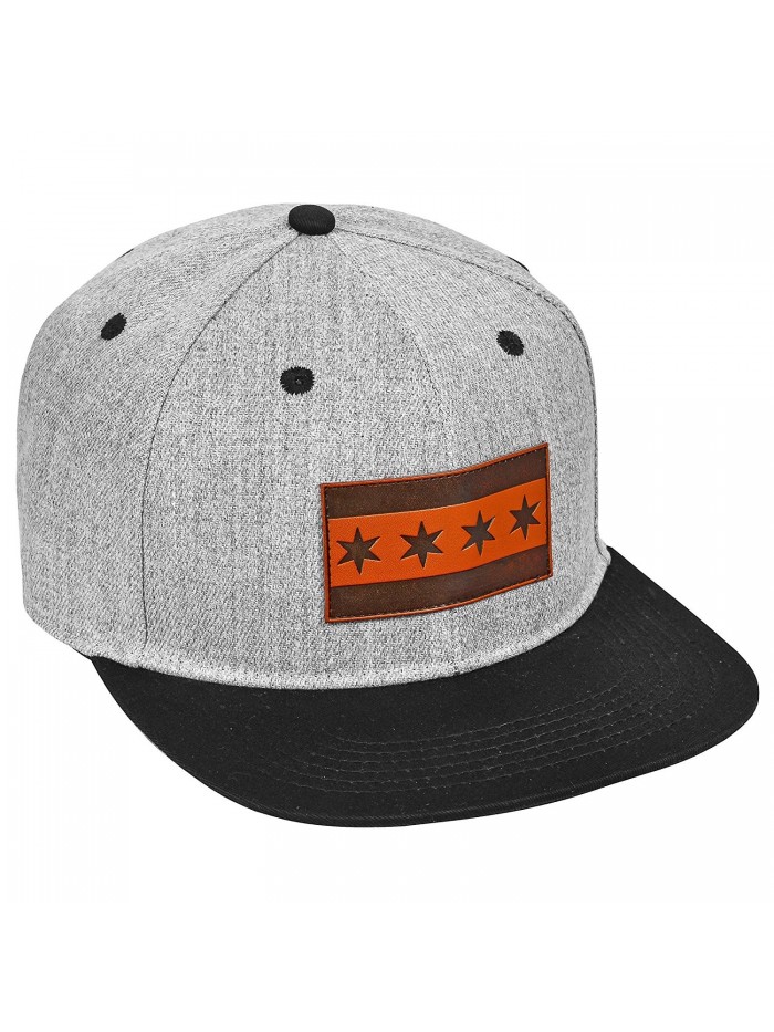 Native Wear Chicago Flag Hat- Leather Decal - Black - CB182KNMTI8