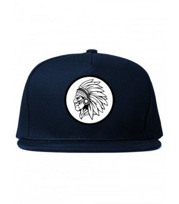 Indian Circle Native Headdress Dad Hat Snapback Hat Cap - Blue - CS12O8I0PIM