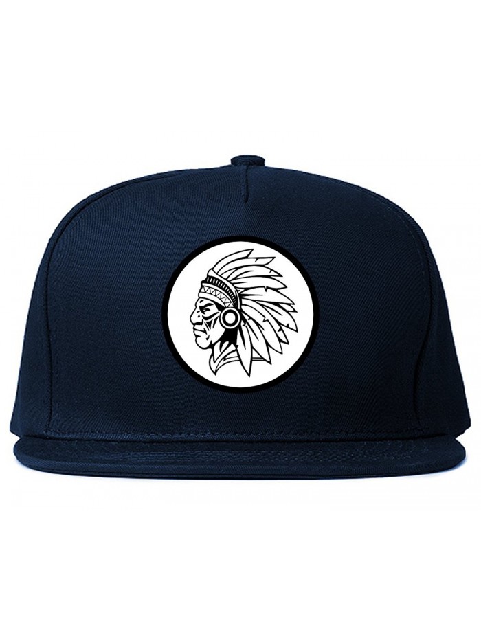 Indian Circle Native Headdress Dad Hat Snapback Hat Cap - Blue - CS12O8I0PIM