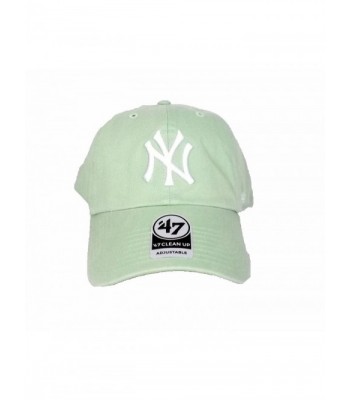 New York Yankees Strapback Hat 47 Brand Pastel Clean Up Slouch Fit - Hemlock Green - CU17YLK8M2X