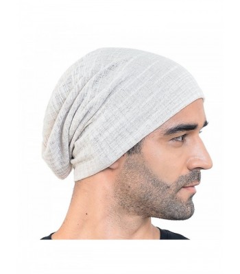 Men Slouch Hollow Beanie Thin Summer Cap Skullcap B018h - Cream - CT121EHGVRZ