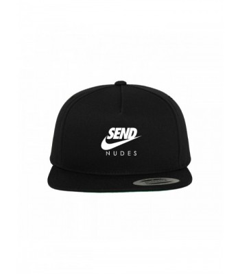 Send Nudes Snapback Hat Cap - Black - CL17Y0H7EMI