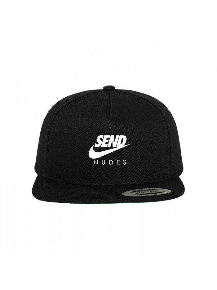 Send Nudes Snapback Hat Cap - Black - CL17Y0H7EMI