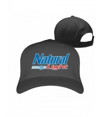 Adult Natural Light Logo Adjustable Baseball Cap Strapback Hat - Black - C312MZQRC6K