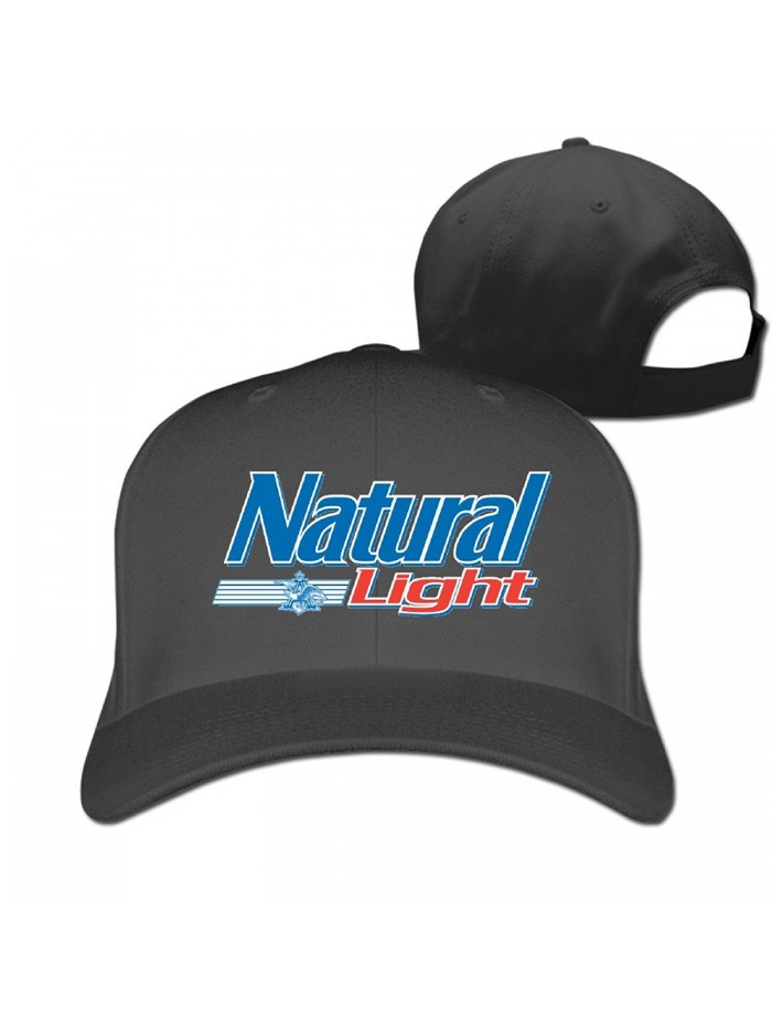 Adult Natural Light Logo Adjustable Baseball Cap Strapback Hat - Black - C312MZQRC6K