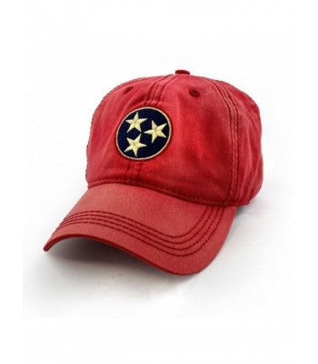 Tennessee Flag Tri-Star Hat- Vintage Red - C612N6D7RE9