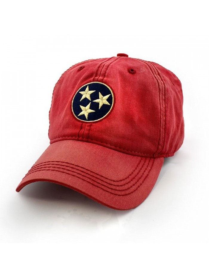 Tennessee Flag Tri-Star Hat- Vintage Red - C612N6D7RE9