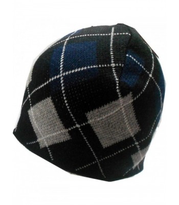 Argyle stripe beanie skull ski Hat cap cuffless unisex - CU11O0DK0WN