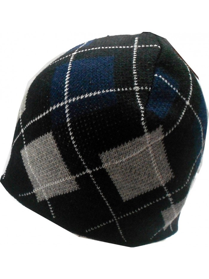 Argyle stripe beanie skull ski Hat cap cuffless unisex - CU11O0DK0WN