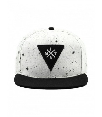 Into The AM Adjustable Snapback Hats - Flat Brim Galaxy Print- Tie Dye Cap Designs - White Space Minimalist - CU185KMNKRK