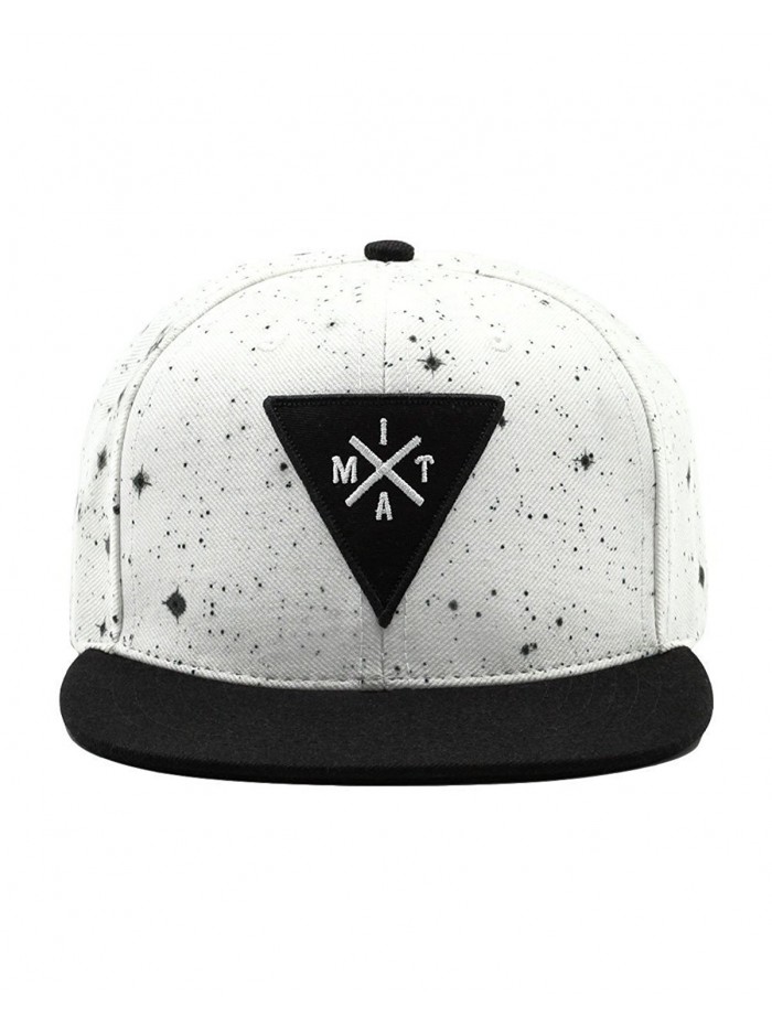 Into The AM Adjustable Snapback Hats - Flat Brim Galaxy Print- Tie Dye Cap Designs - White Space Minimalist - CU185KMNKRK