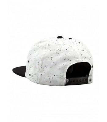 INTO AM White Minimalist Snapback in Men's Skullies & Beanies