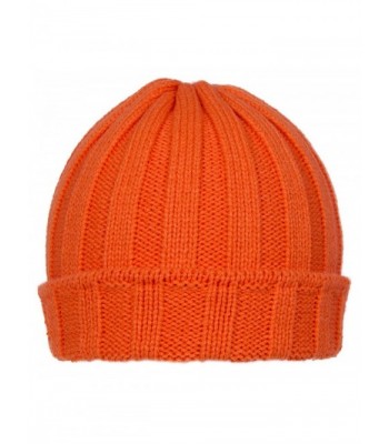 TopHeadwear Winter Ribbed Pocket Beanies - Orange - CP11P5L1CH1