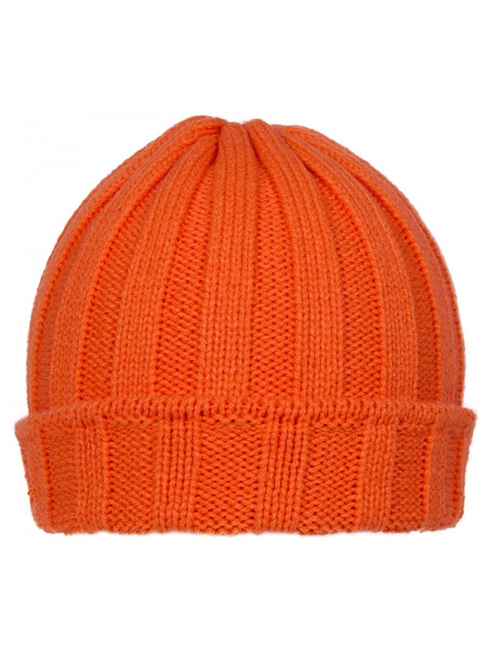 TopHeadwear Winter Ribbed Pocket Beanies - Orange - CP11P5L1CH1