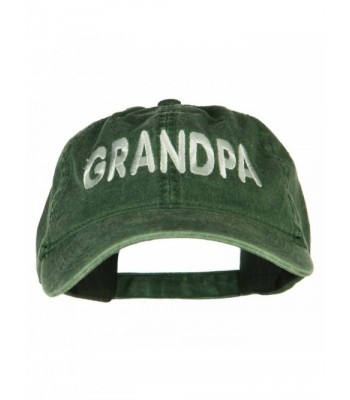 Wording of Grandpa Embroidered Washed Cap - Dark Green - CH11KNJEDV7