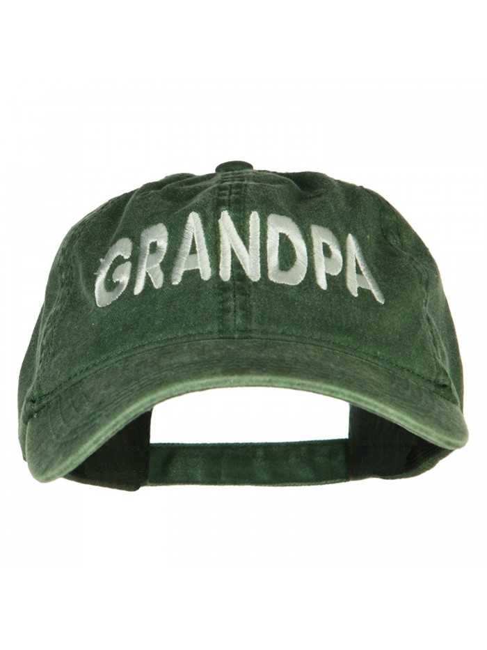 Wording of Grandpa Embroidered Washed Cap - Dark Green - CH11KNJEDV7