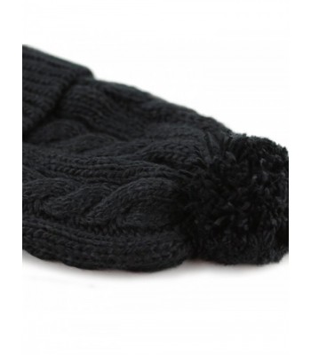 Winter Unisex Thick and Warm Pom Pom Fleece Lined Skully Knit Beanie ...