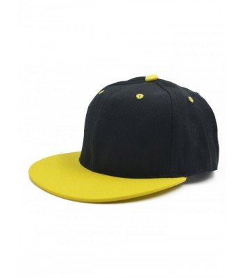 Melesh Adjustable Snapback Baseball Hat - Black/yellow - CO182IKOKLX