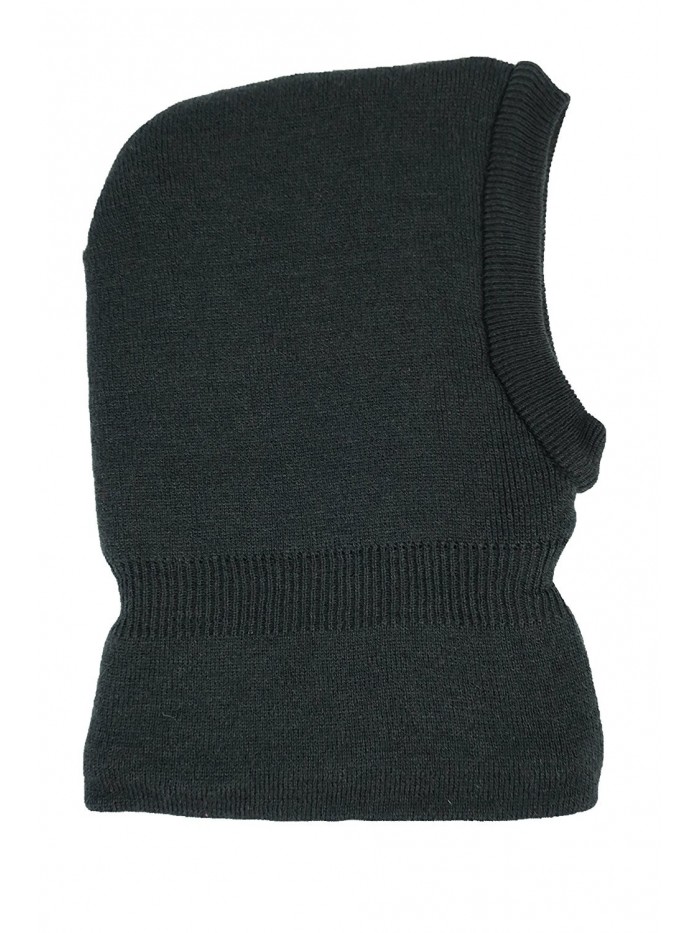 N'Ice Caps Men's Warm Sherpa Lined Knitted Balaclava Headwear - Black - CB12LLLMH9Z