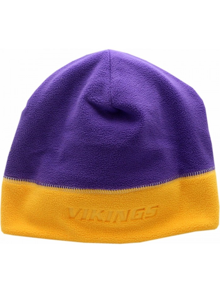 Minnesota Vikings Fleece Knit Hat 2-Tone Logo Block - C018889E760