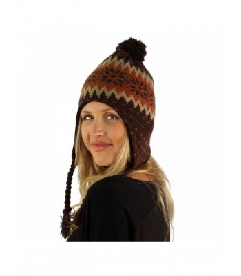 Winter Snowflake Tassel Trapper Hat