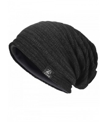 VECRY Mens Slouchy Knit Oversized Beanie Skull Caps Hat - Black - CZ12MX6JCDW