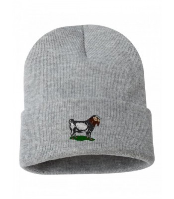 Boer Goat Custom Personalized Embroidery Embroidered Beanie - Silver - C812NFEC7TE