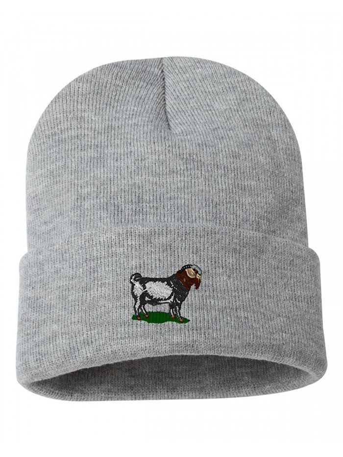 Boer Goat Custom Personalized Embroidery Embroidered Beanie - Silver - C812NFEC7TE