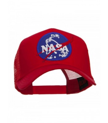 Lunar Landing NASA Patched Mesh Back Cap - Red - CC11ND5BJDX