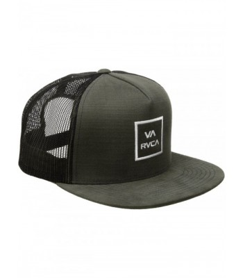 RVCA Men's All The Way Trucker Hat - Dark Olive - C012NA3YG3X