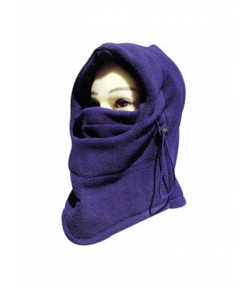 Eforstore 6 in 1 Thermal Fleece Balaclava Hat Hood Police Swat Ski Bike Wind Stopper Mask New Caps - Purple - C111TVXU7C5