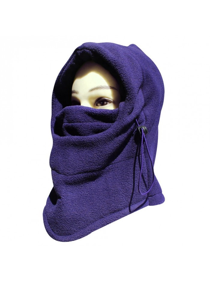 Eforstore 6 in 1 Thermal Fleece Balaclava Hat Hood Police Swat Ski Bike Wind Stopper Mask New Caps - Purple - C111TVXU7C5