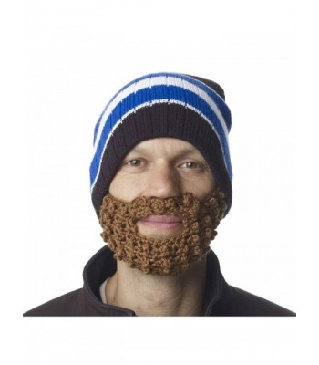 Beard Beanie Original Beard Hat: Olive- Red- or Blue Stripes - Blue - C311PQK0HIL