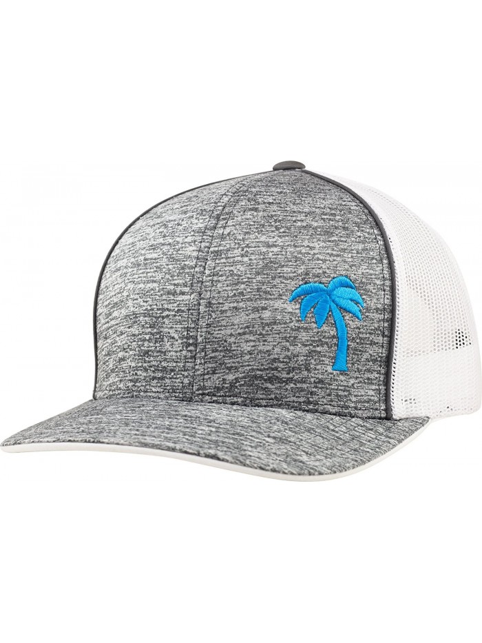 Trucker Hat - Palm Tree Series - by Lindo - Static Gray/Aqua - CN18590DWWY