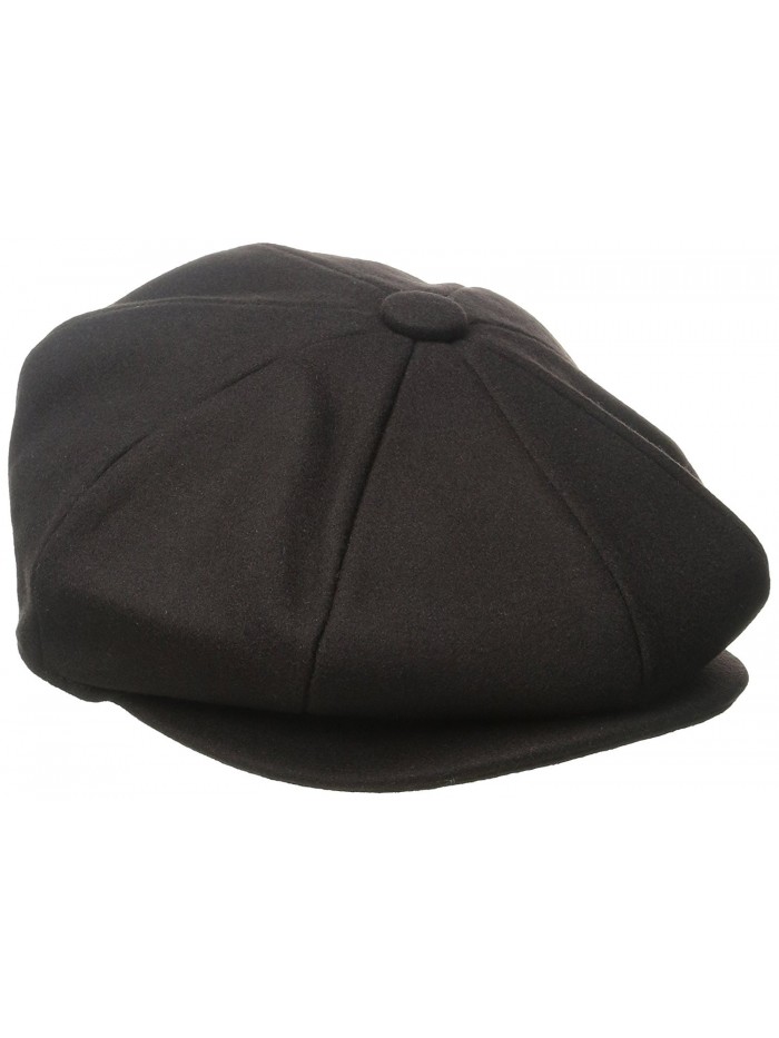 Sakkas Vintage Style Wool Blend Newsboy Snap Brim Cap - Black - C811H6UXCHR